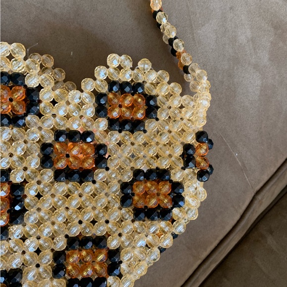 Susan Alexandra Leopard Heart Beaded Crossbody Shoulder Bag Purse - Picture 7 of 15